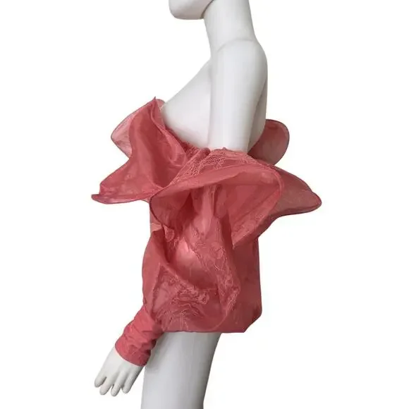 NEW ASOS LUXE lace bodysuit with wire bardot in blush ~ - Picture 5 of 11